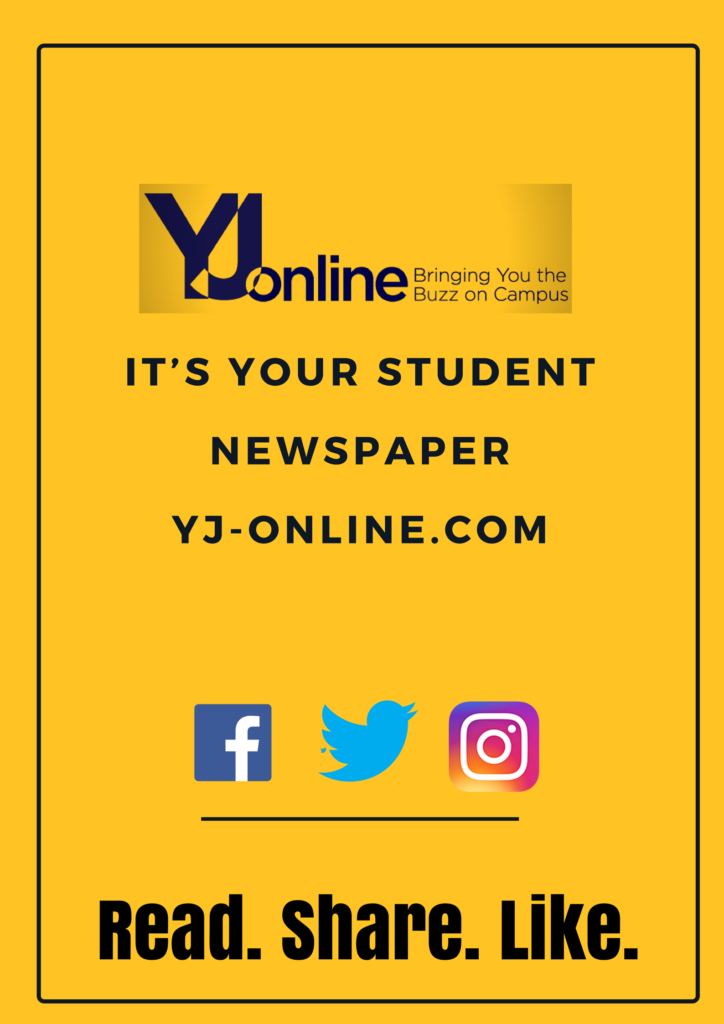 It's your student newspaper. YJ-Online.com. Read. Share. Like.