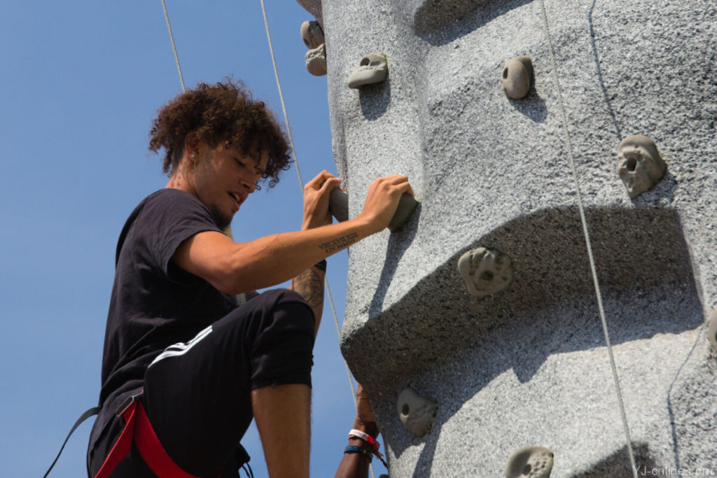 The National Guard brought a climbing wall for anyone who wished to try their skill. (Jon Musselwhite/YJ Online)