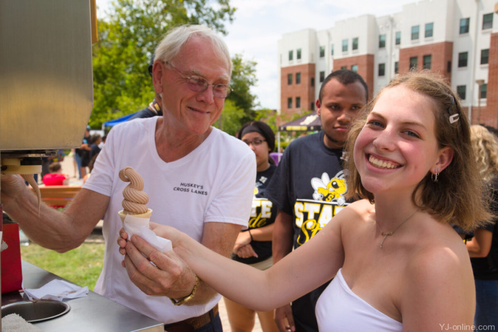 A soft-serve ice cream prepared by Caitlyn Harless and Bob Anderson of Huskey's Dairy Bar in Cross Lanes is ready to cool someone down. (Jon Musselwhite/YJ Online)
